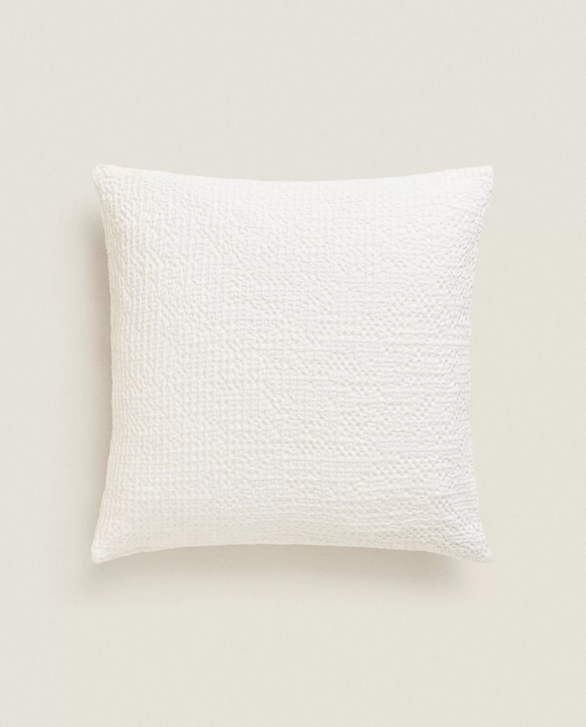 waffleknit_throw_pillow_cover_4-11.webp ZARA Home Waffle-Knit Throw Pillow Cover White Outlet