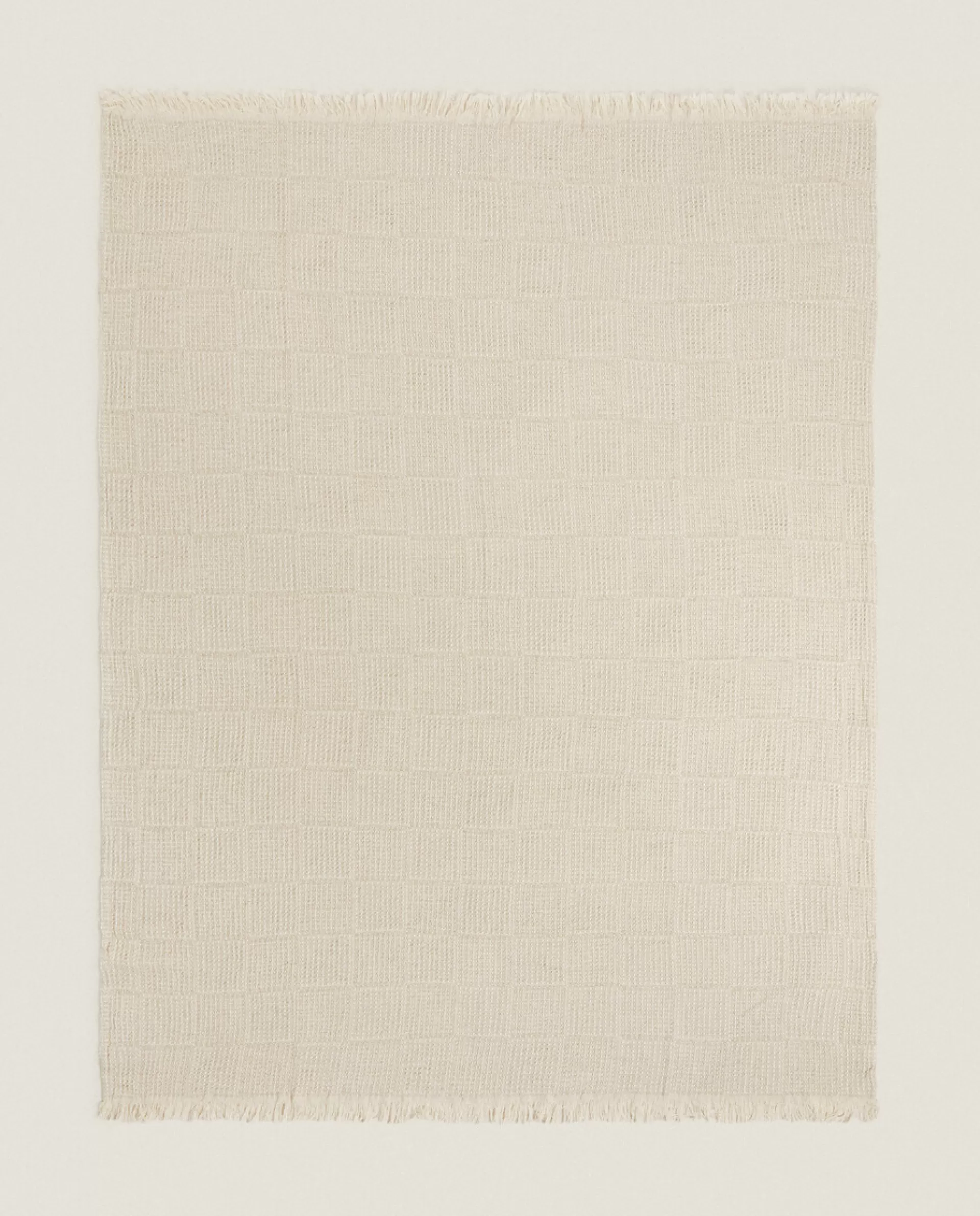 ZARA Home Waffle-Texture Blanket Natural Colour Store