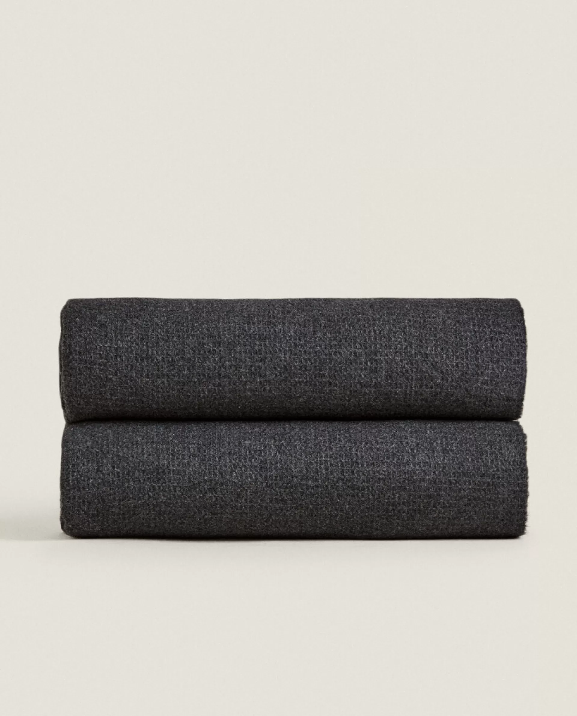 ZARA Home Waffle-Texture Blanket Grey Best Sale