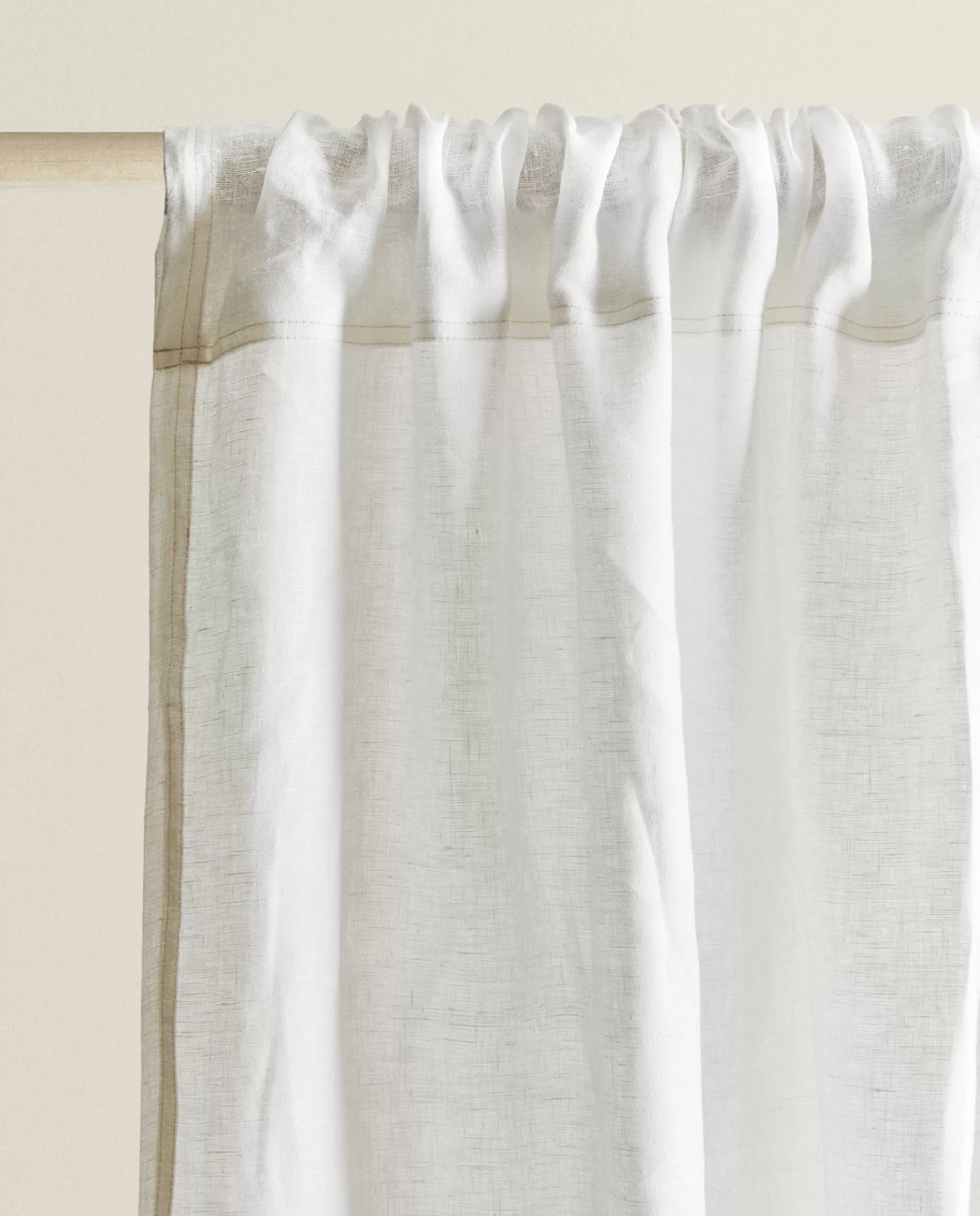 ZARA Home Washed Linen Curtain White Flash Sale