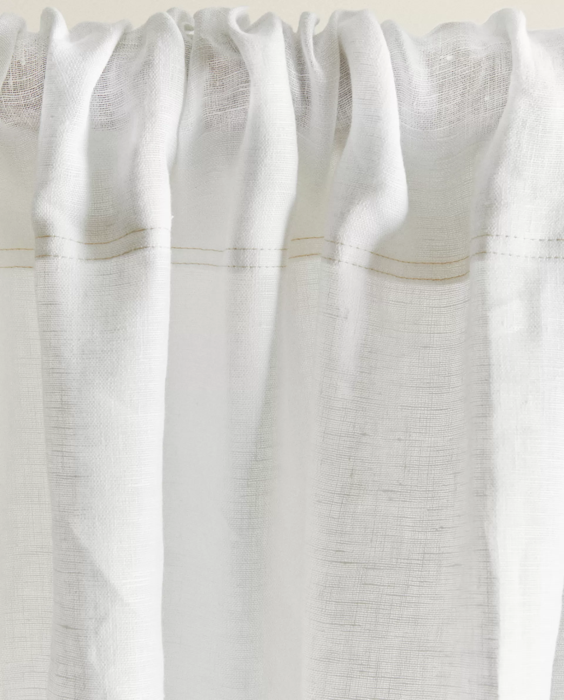 ZARA Home Washed Linen Curtain White Flash Sale