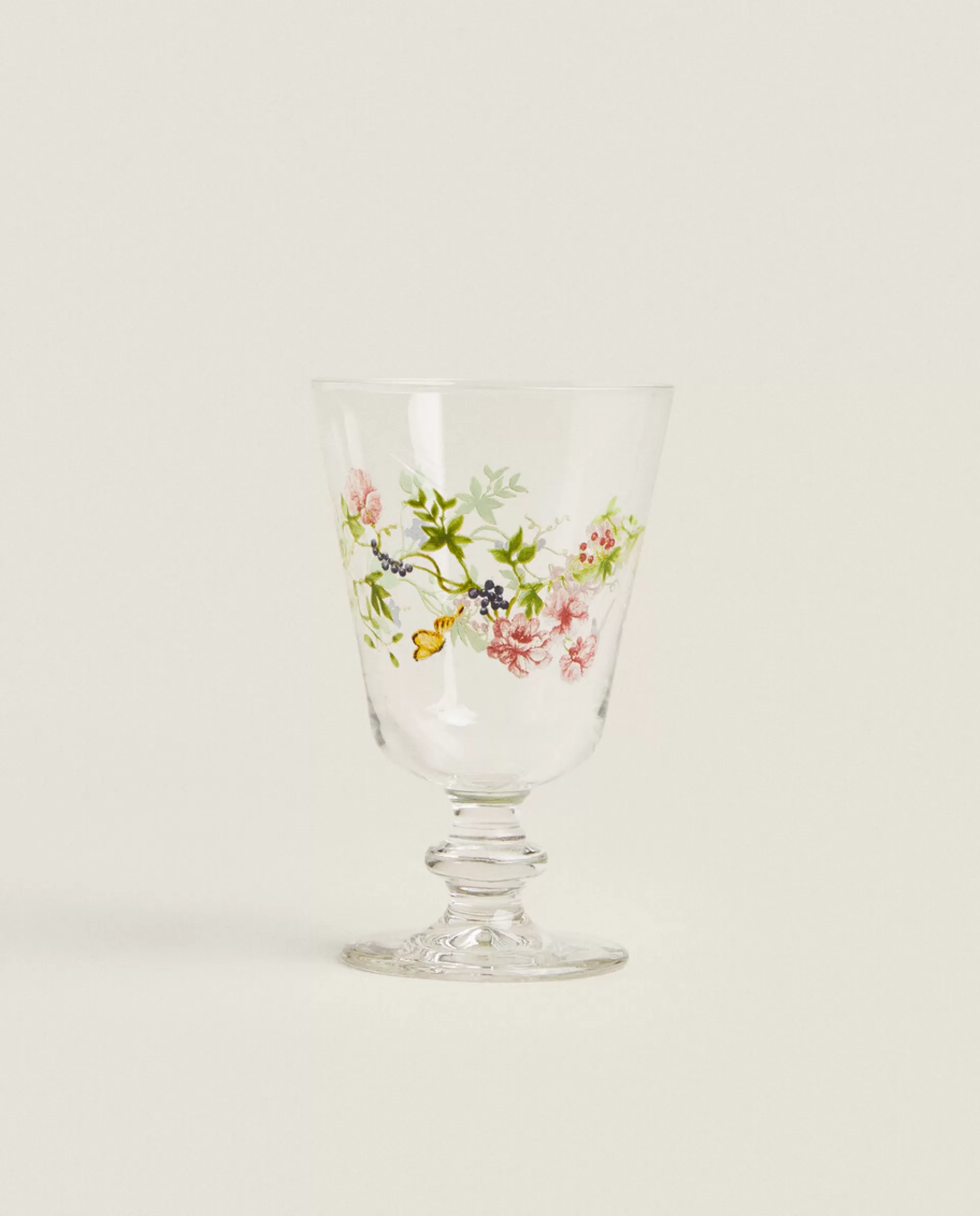 ZARA Home Wine Glass With Floral Silk Screen 4-901 Online