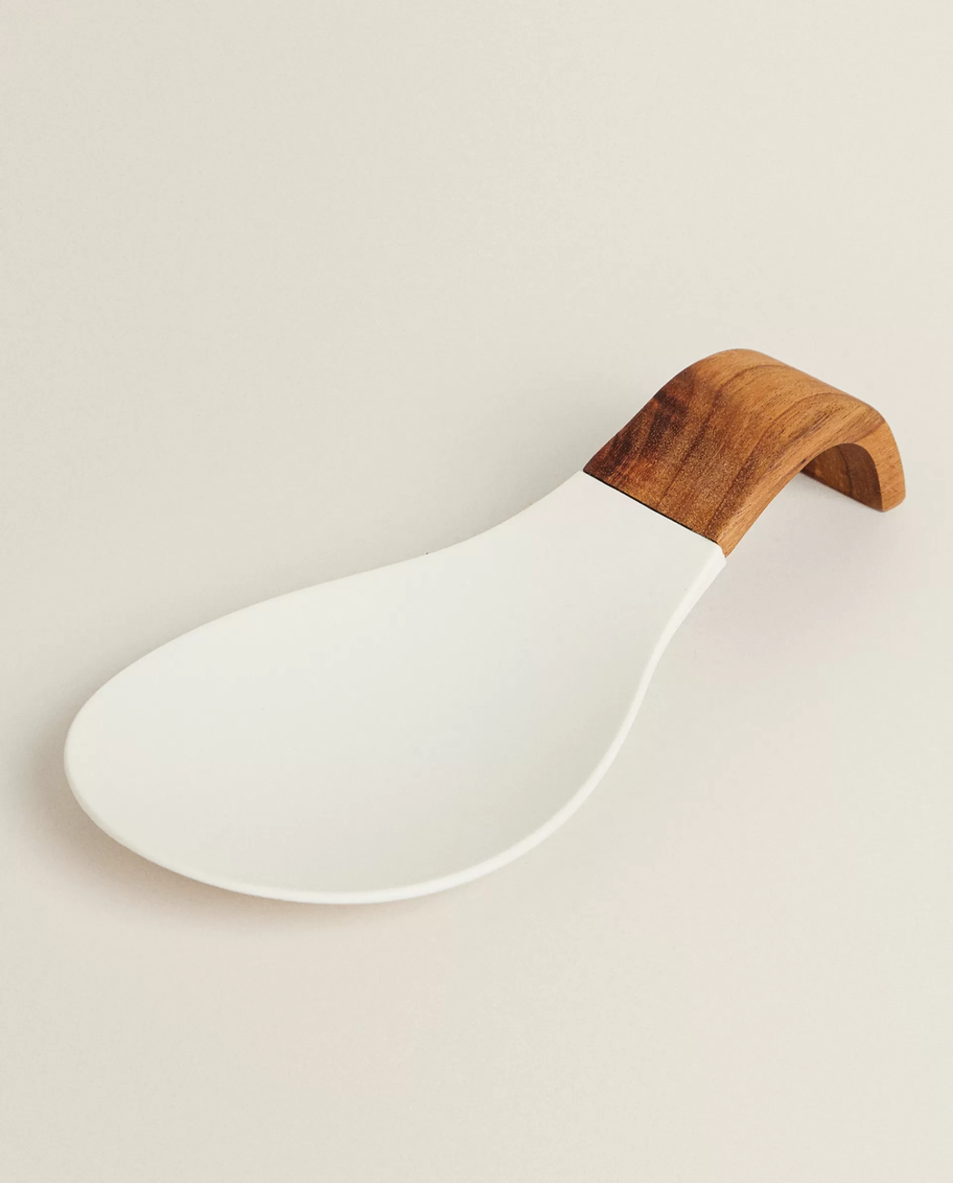 ZARA Home Wood And Silicone Spoon Rest Cream Discount