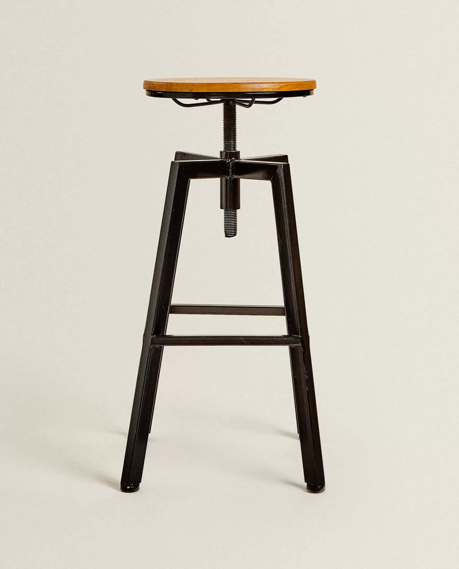 ZARA Home Wooden And Metal Swivel Stool Black Fashion