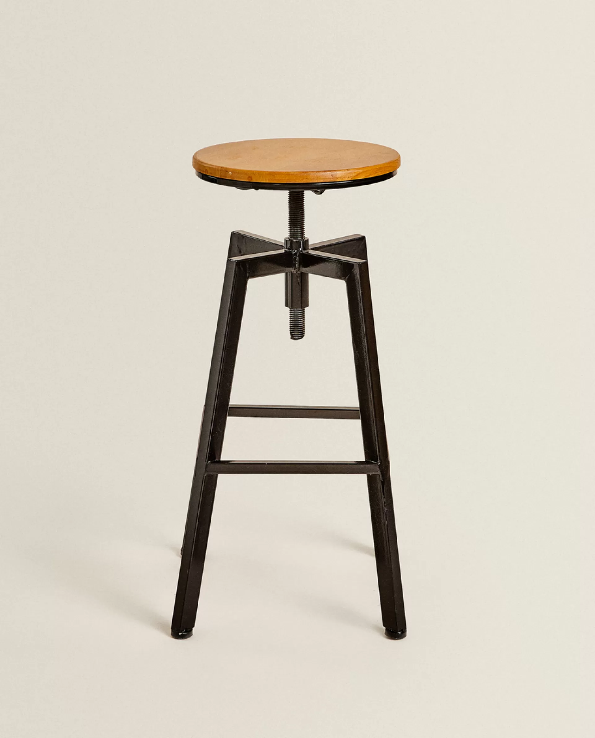 ZARA Home Wooden And Metal Swivel Stool Black Fashion