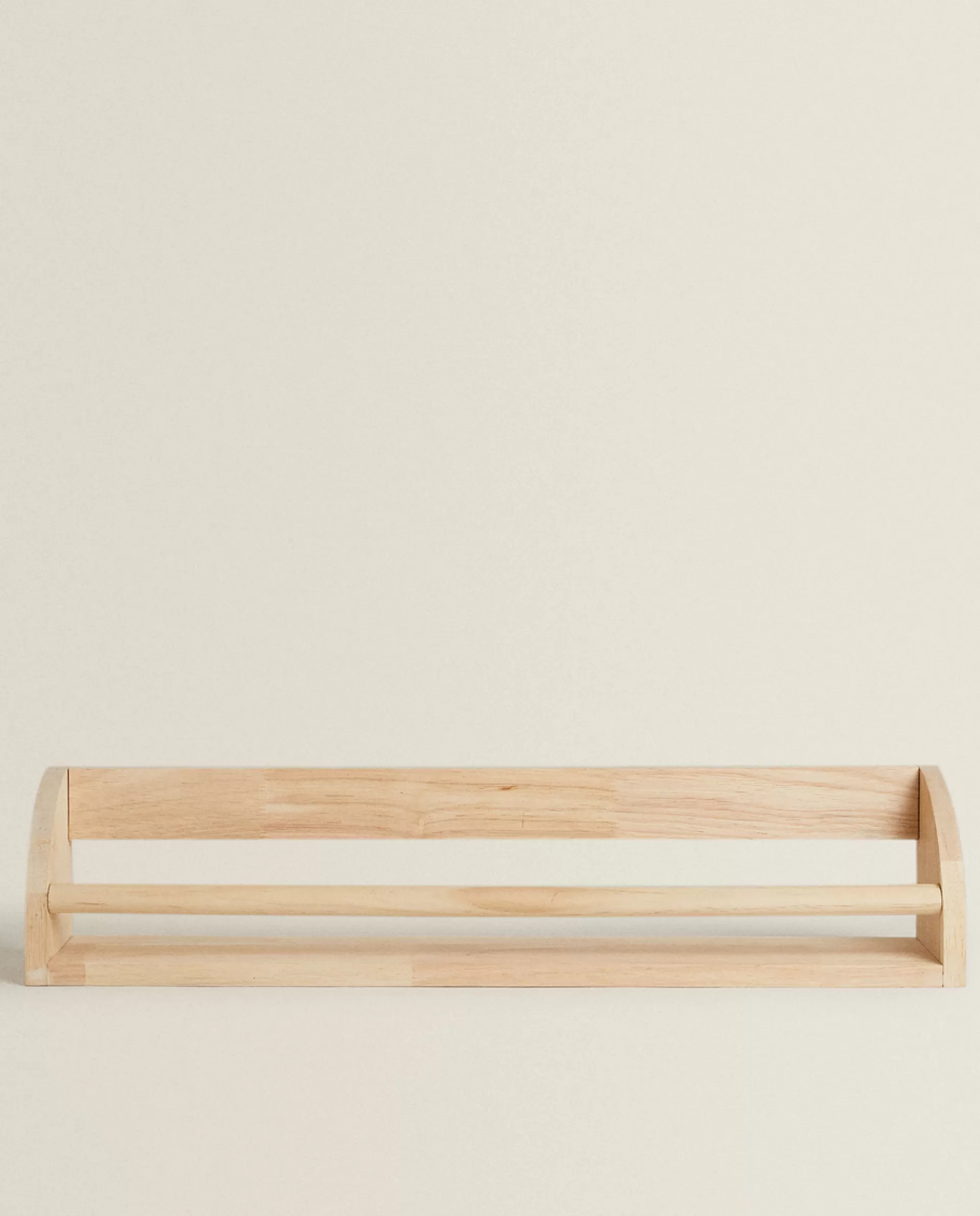 ZARA Home Wooden Shelf With Front Bar Natural Colour Fashion