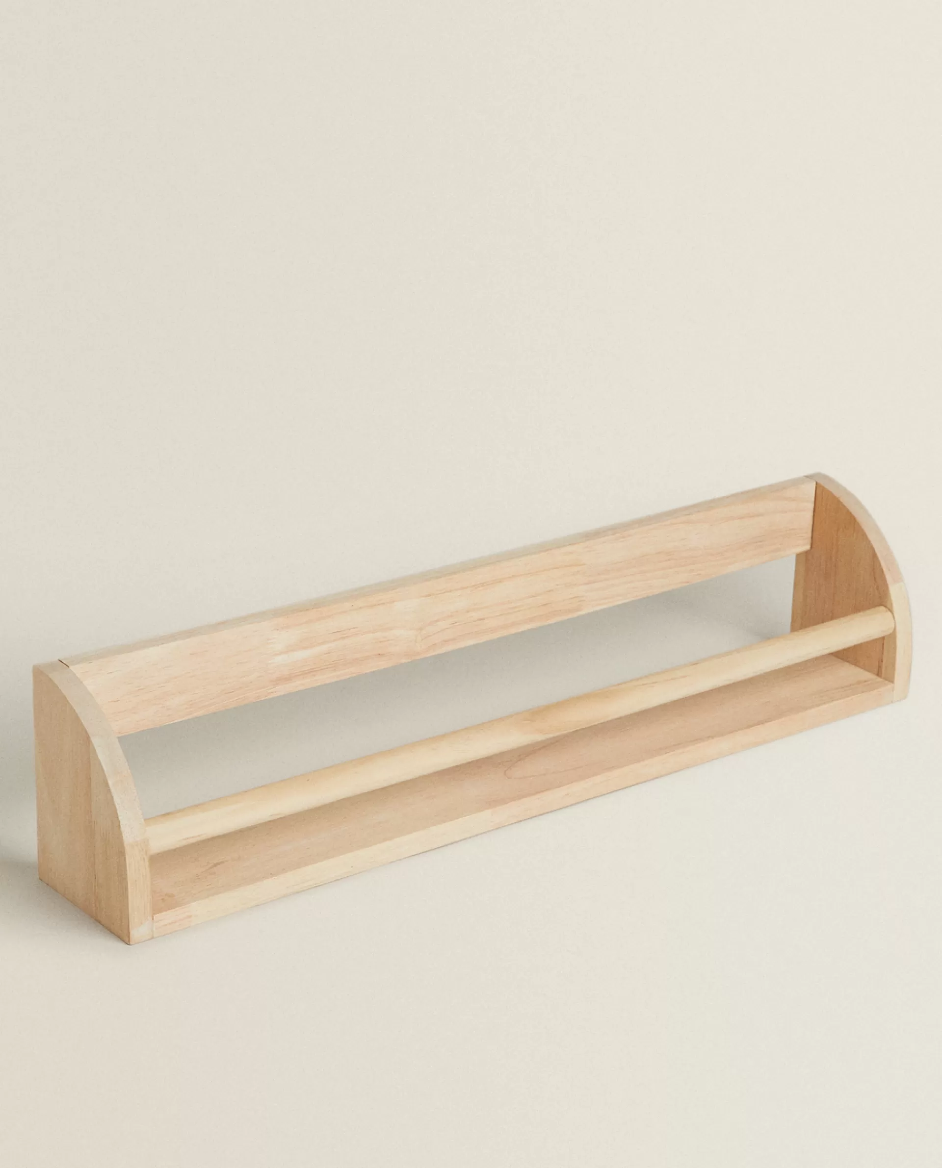ZARA Home Wooden Shelf With Front Bar Natural Colour Fashion