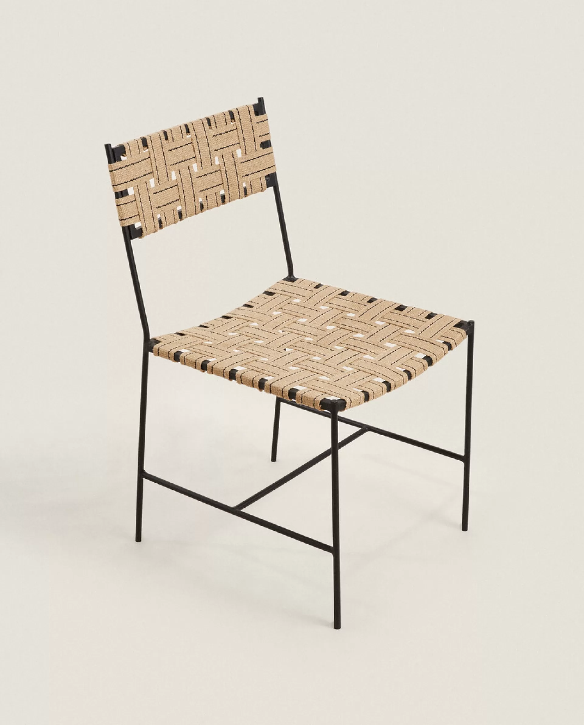 ZARA Home Woven Jute And Metal Chair 4-085 Hot