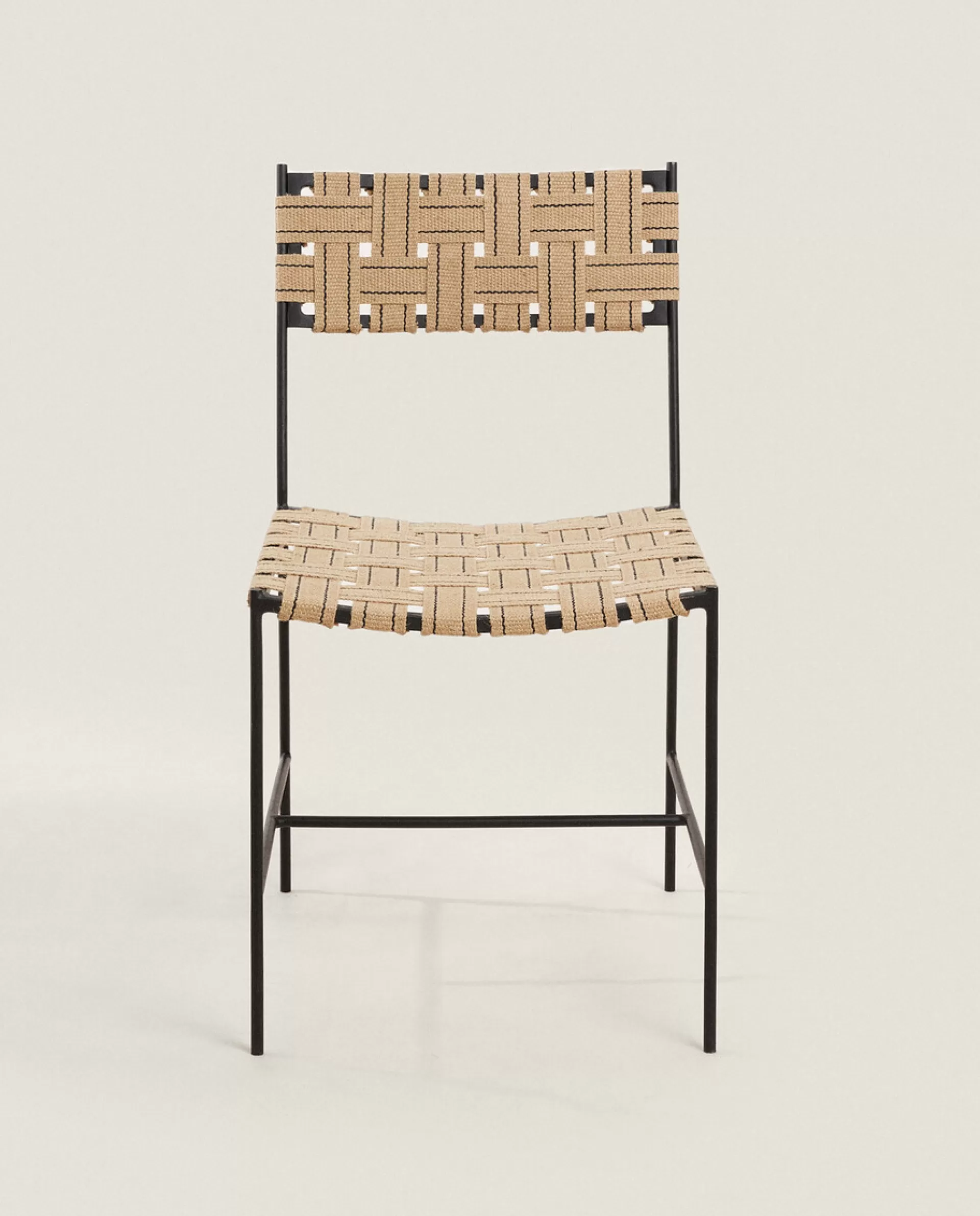 ZARA Home Woven Jute And Metal Chair 4-085 Hot