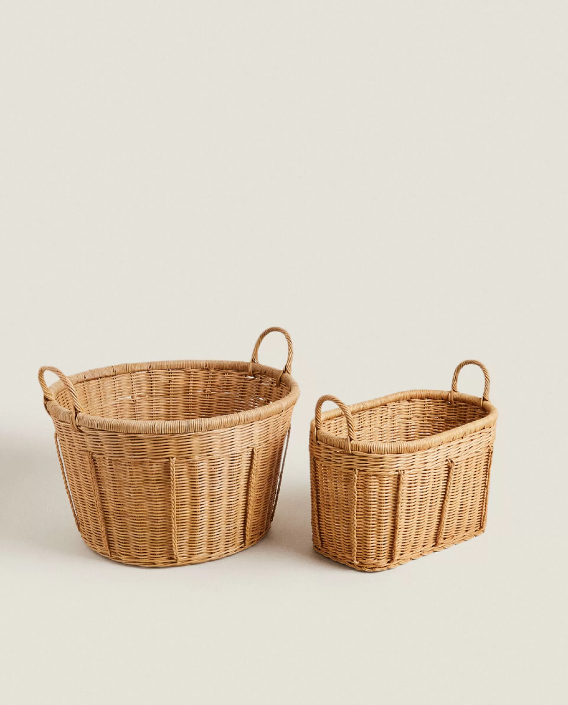 ZARA Home Woven Rattan Basket Natural Colour Flash Sale