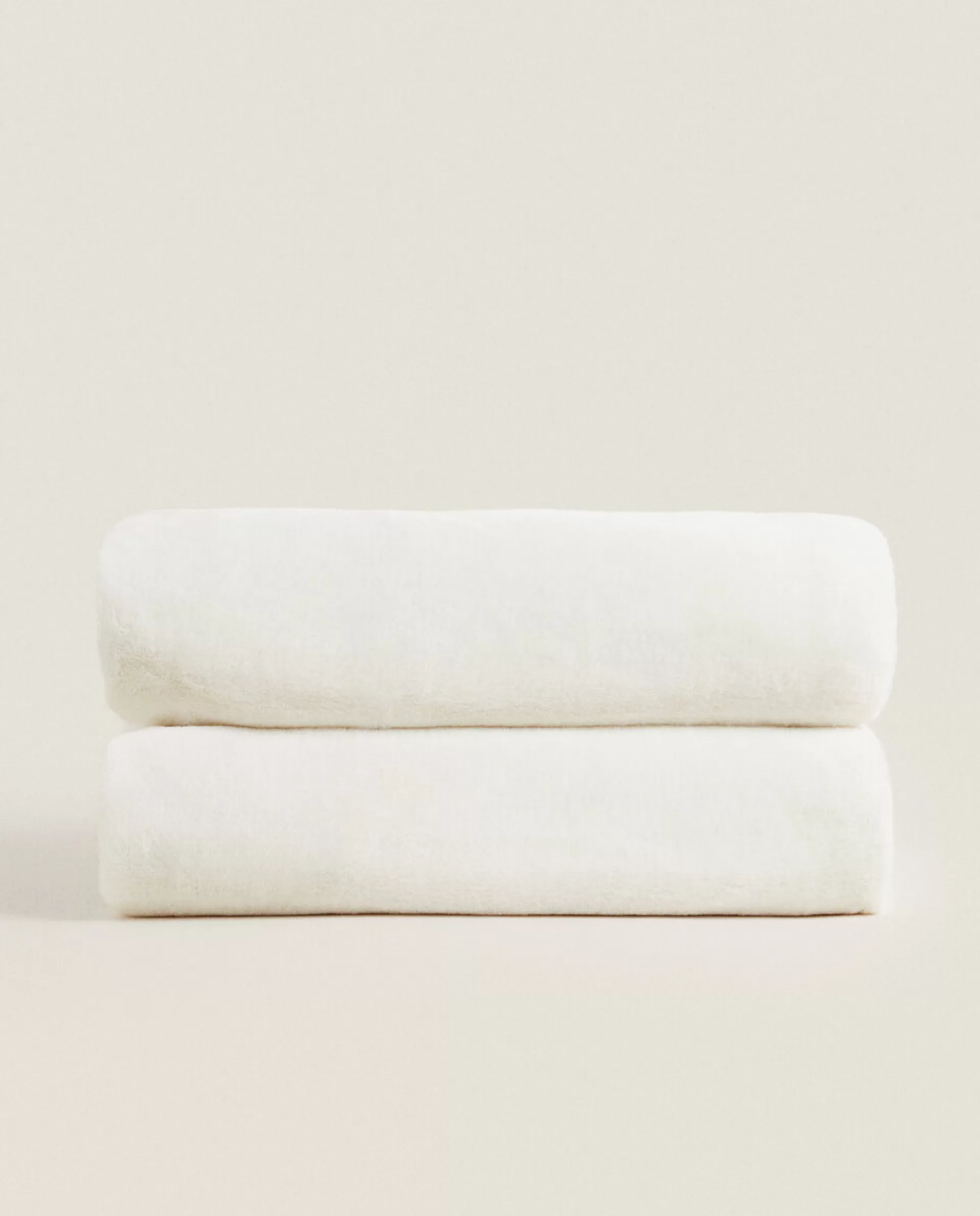 ZARA Home Xl Plain Faux Fur Blanket Cream Store